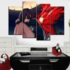 Из плотной ткани, Декоративная Настенная картина без рамки из 4 предметов Аниме Tokyo Ghoul Touka Kirishima плакат для дома декоративный Гостиная современного искусства