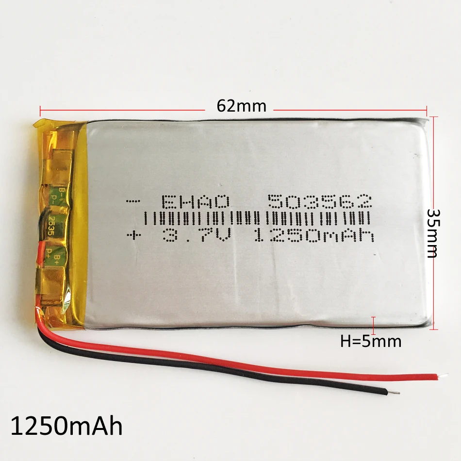 Литий полимерная аккумуляторная батарея 3 7 в 1250 мАч 503562 для Mp3 GPS PSP DVD динамиков MP4