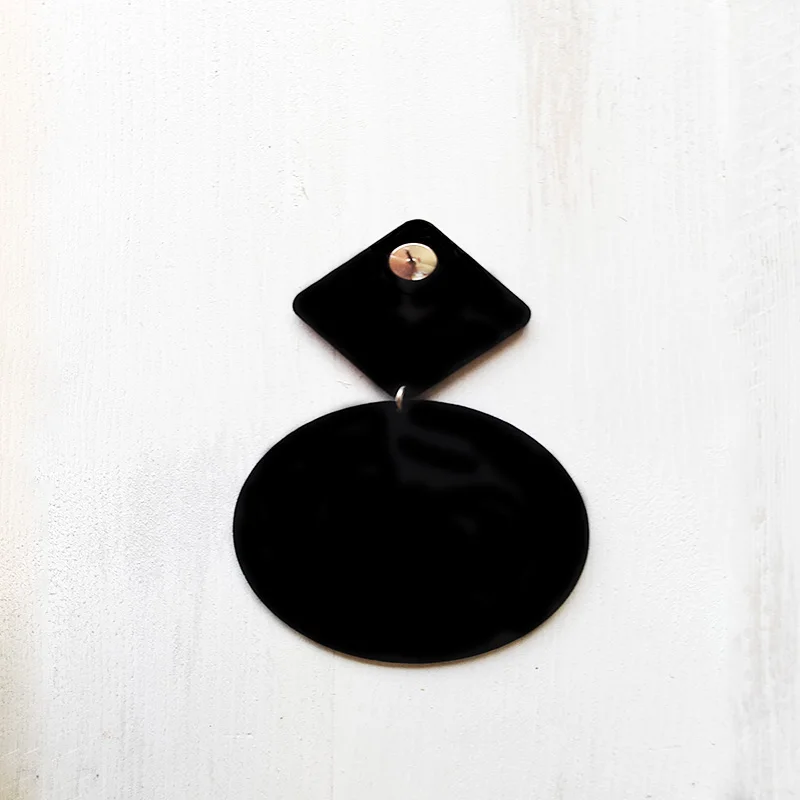 Dongmu женская черная круглая квадратная Геометрическая подвеска акриловая