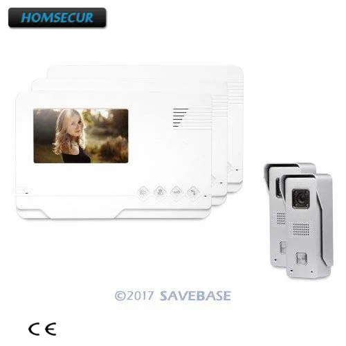 HOMSECUR 4 3 &quotВидео домофон безопасности с одной кнопкой разблокировки + наружное