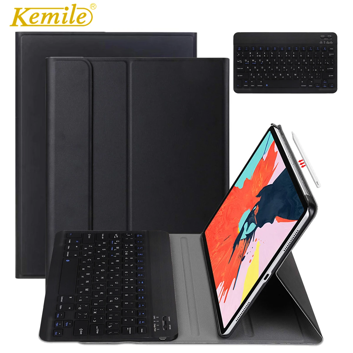 Русская клавиатура для iPad Pro 11 чехол клавиатура, смарт-подставка W Bluetooth клавиатура чехол для iPad Pro 11 Русская клавиатура