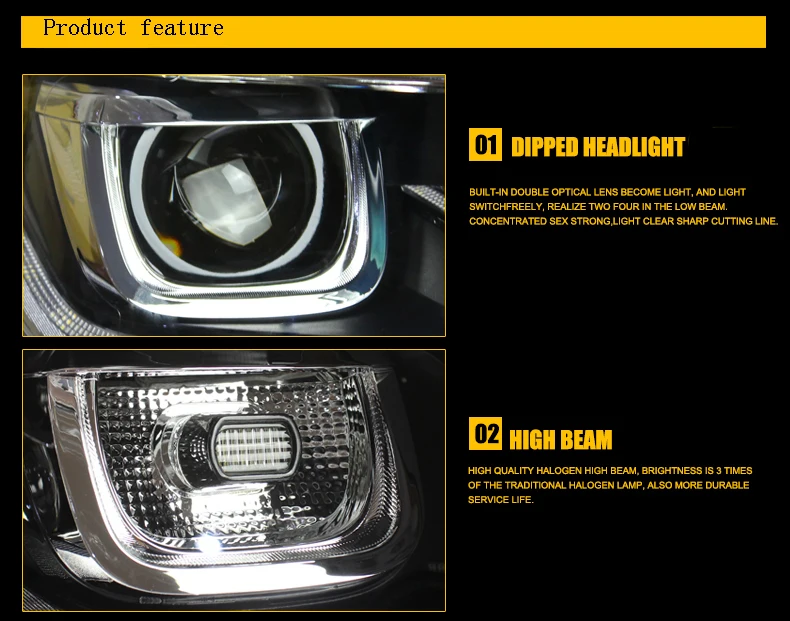 Ownsun Eagle Eyes светодиодный DRL Bi-xenon проектор линзы фары для VW Lamando