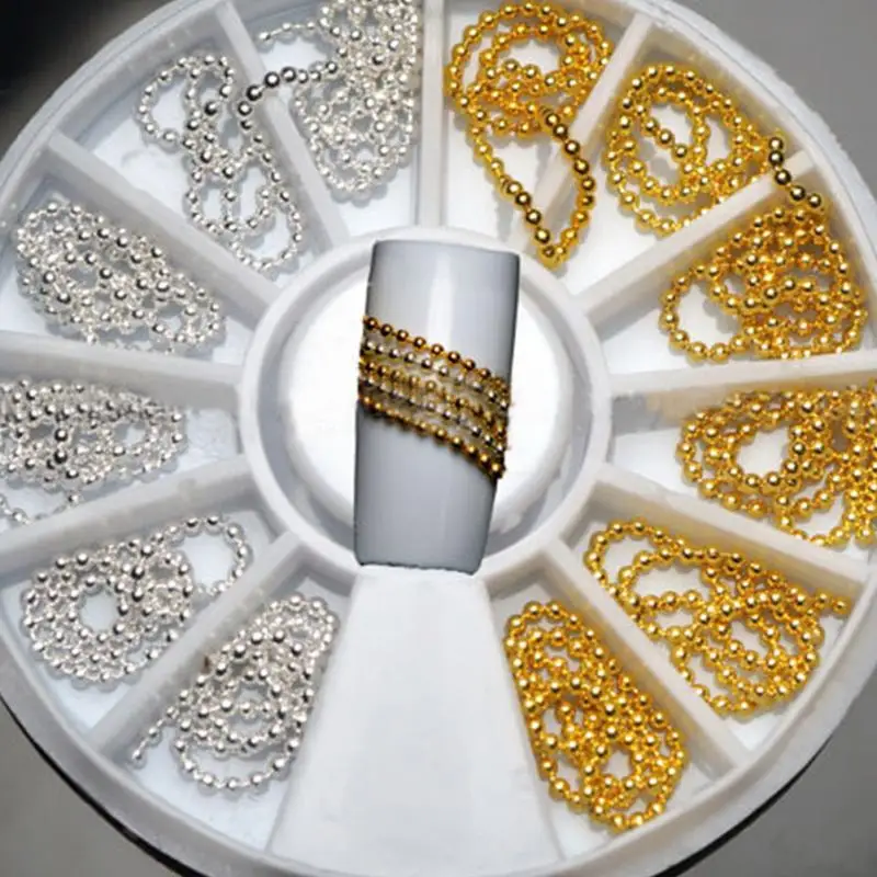 3D Nail Art Decoration 6cm Gold & Silver Chain Stylish Design Tips Tools Decor DIY Beauty Accessories |