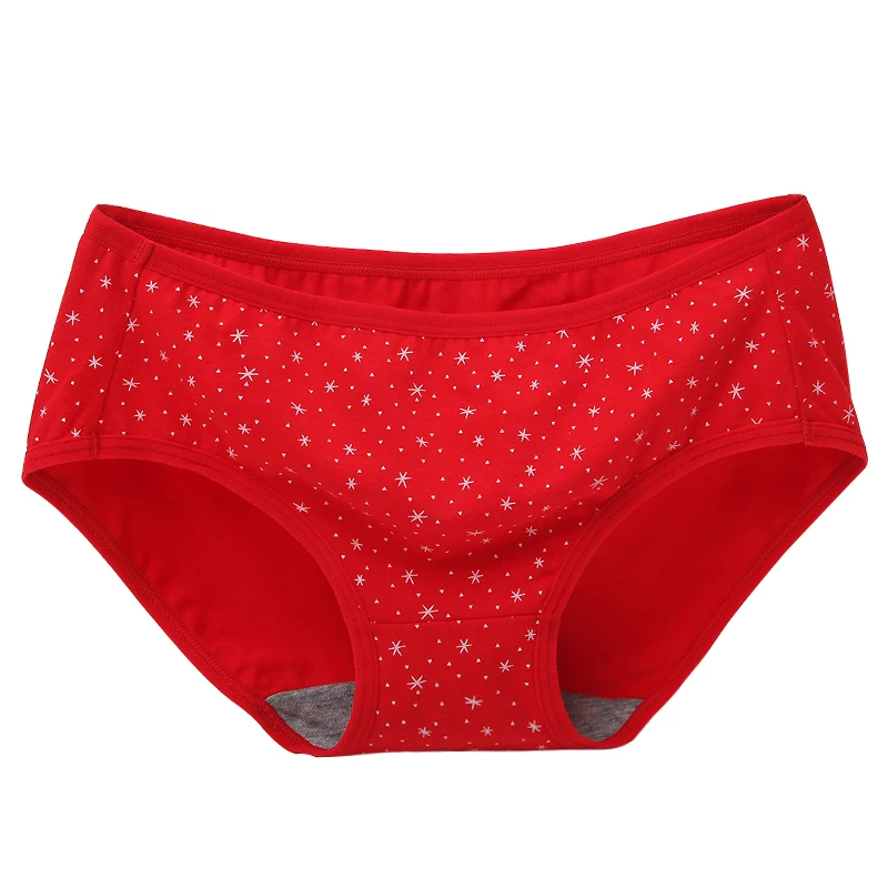 5 шт./лот хлопковые трусики сексуальные женские трусы Lucky Red бесшовное нижнее