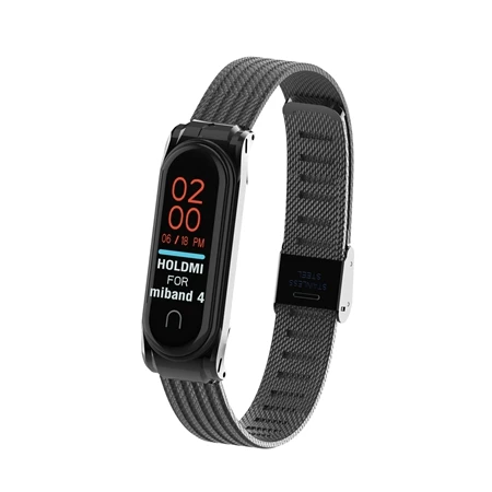 Black Браслет mi Band 4, металлический браслет из нержавеющей стали для Xiaomi mi, браслет mi Band 4, браслет Pulseira mi band 4, красный, черный - Цвет: Black