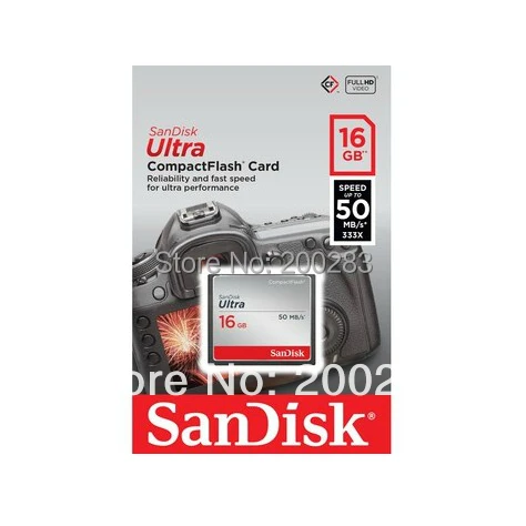 2014 Новый Оптовый SanDisk Ultra CompactFlash Карты Памяти Высокой Скорости 333X50 МБ/с CF карты DSLR
