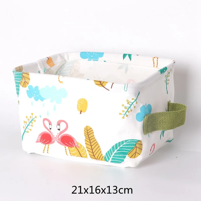 White leaf flamingo Корзина для пикника настольная коробка для хранения мелочей с принтом облака Водонепроницаемая Косметическая Книга канцелярский Органайзер мини сумка для хранения - Цвет: White leaf flamingo