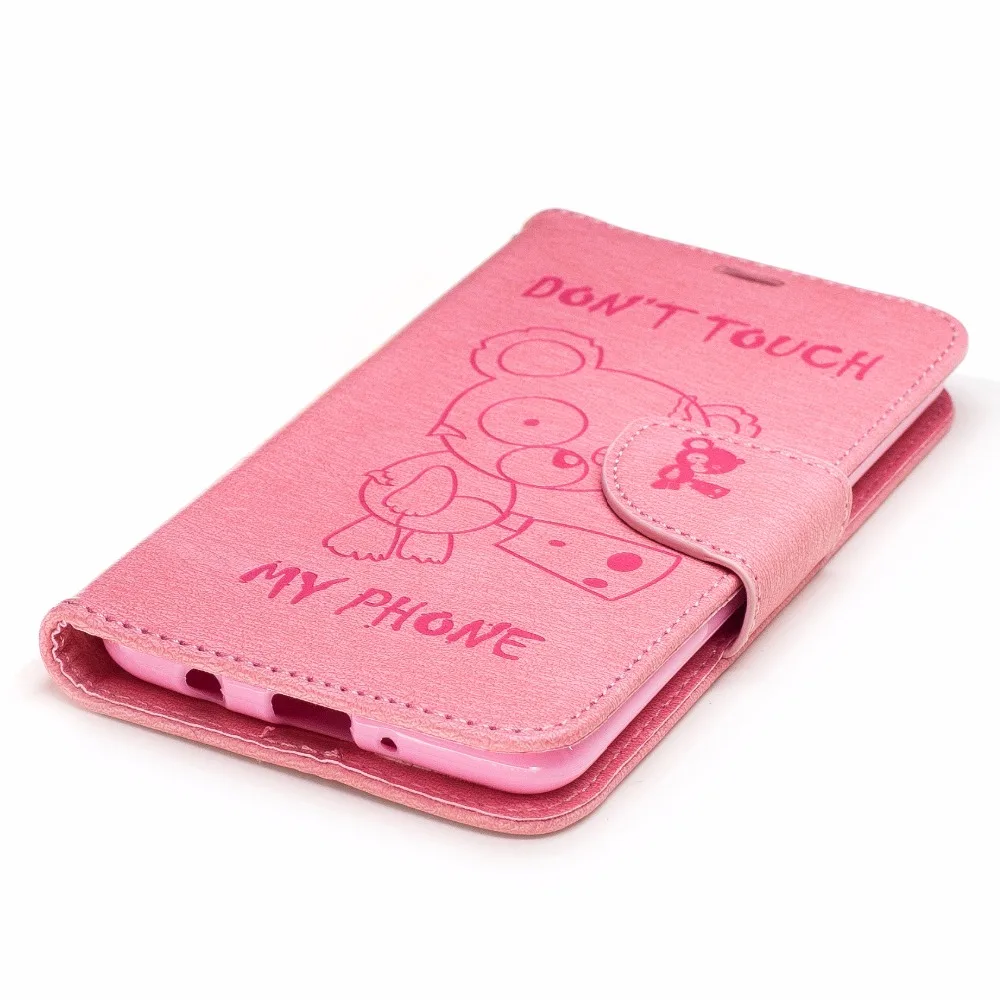 beautiful Knife bear leather case Flip cover For iphone 5 5S SE Anti-knock Credit card clip |