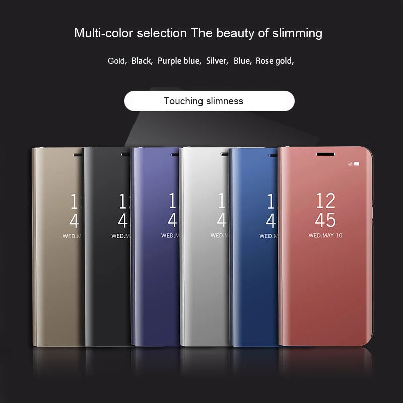 Clear View Mirror Case For iPhone X Xs Max XR Luxury Smart Soft Flip Fundas 6 s 6s 7 8 Plus Silicone Stand Full Cover |