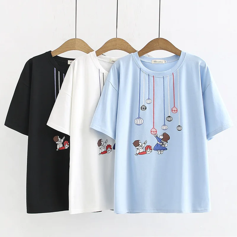 2019 Большие размеры повседневные футболки летняя женская одежда модные свободные