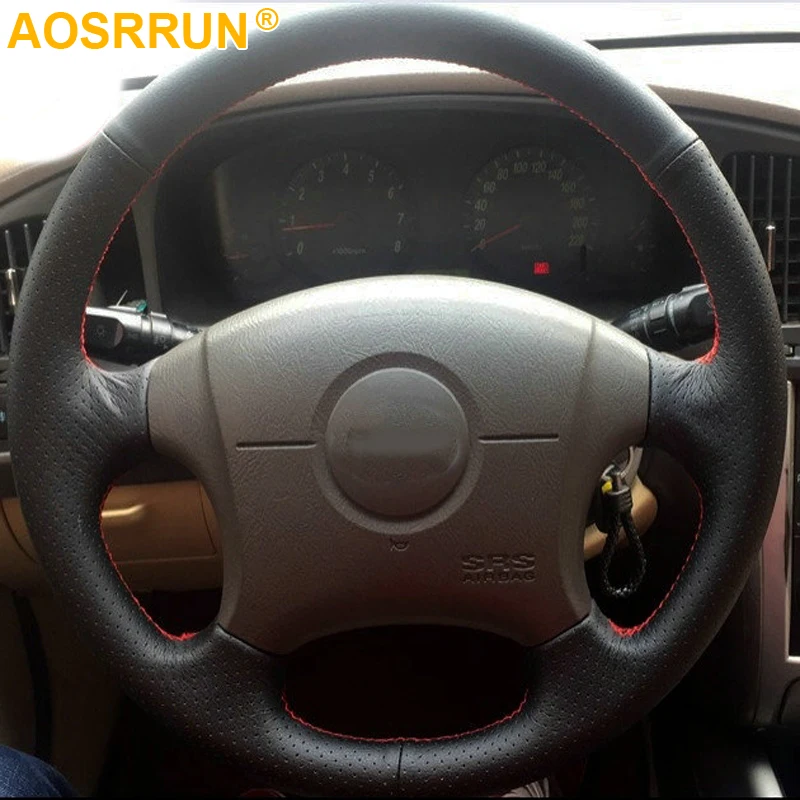 AOSRRUN черная искусственная кожа Чехол рулевого колеса автомобиля для старых 2004 2011