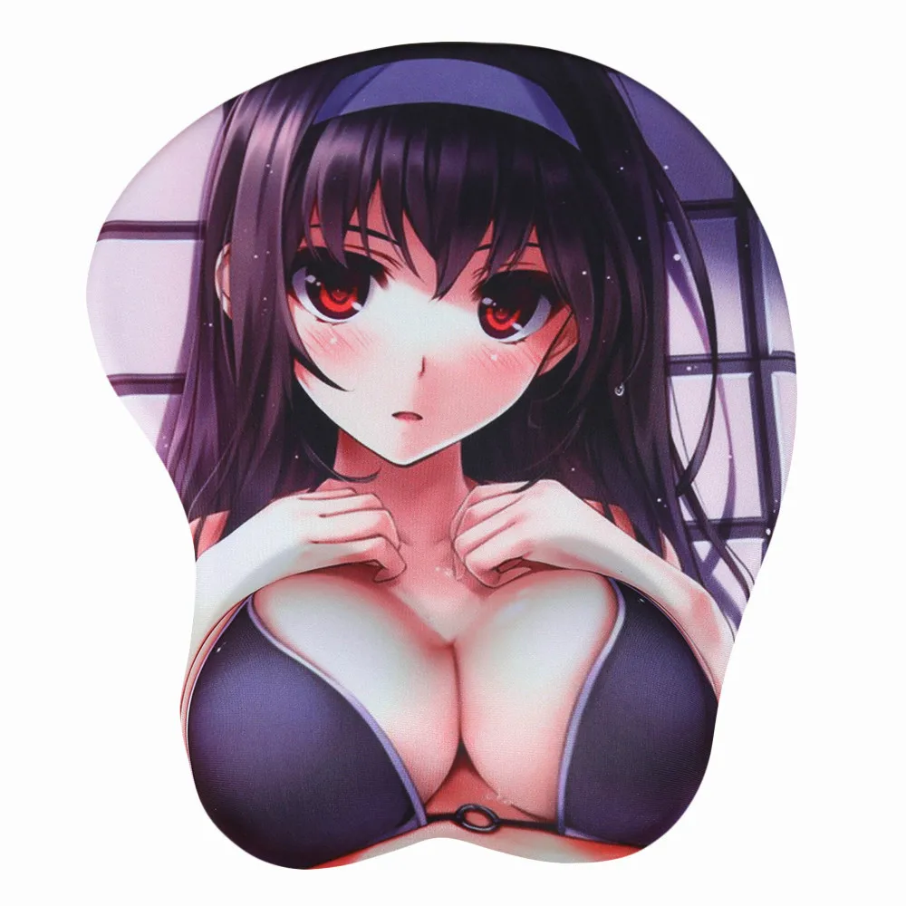 GIAUSA Kawaii аниме 3d коврик для мыши подставка на запястье мягкий силикагель грудь