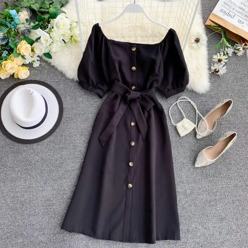 Женское Бандажное платье с вырезом лодочкой однобортное коротким рукавом и