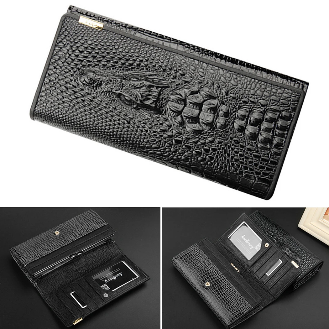 Женский Длинный клатч из крокодиловой кожи с 3D тиснением женские кошельки