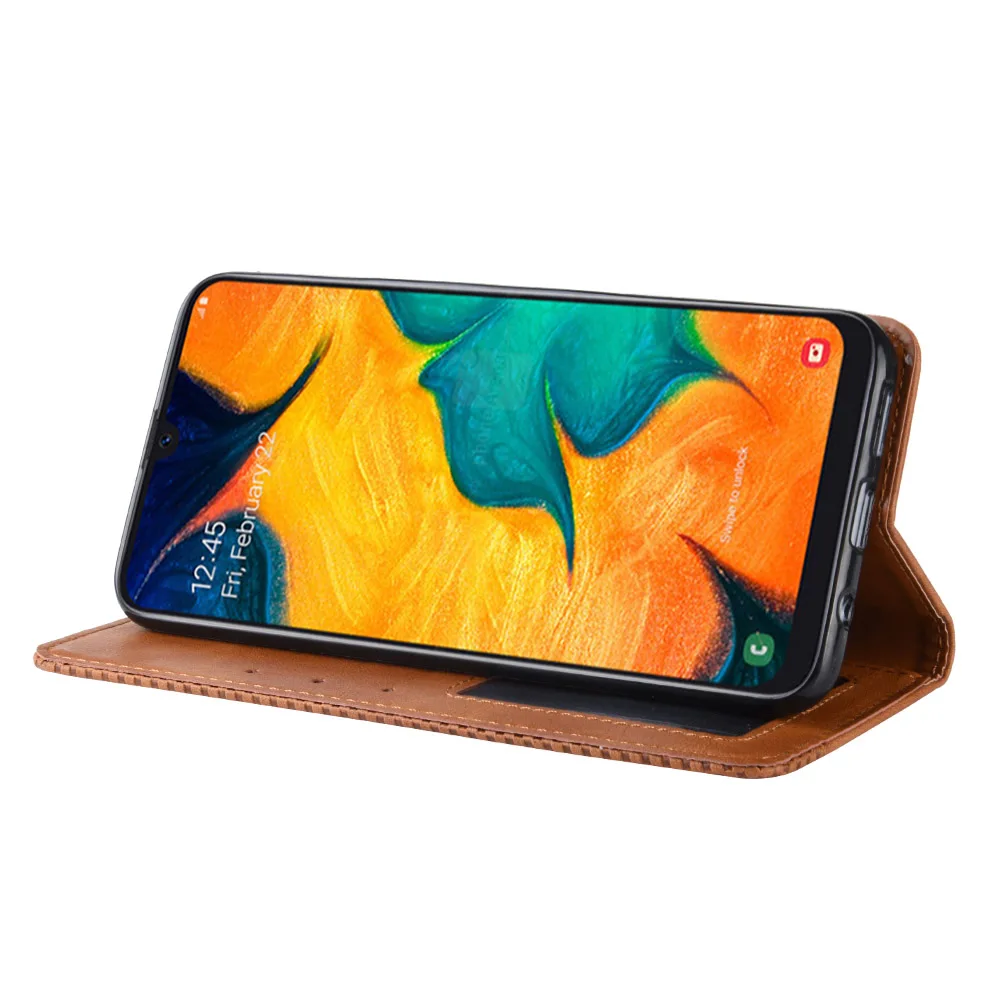 Кожаный чехол-книжка с магнитной застежкой в стиле ретро для Samsung Galaxy Note 10 Pro