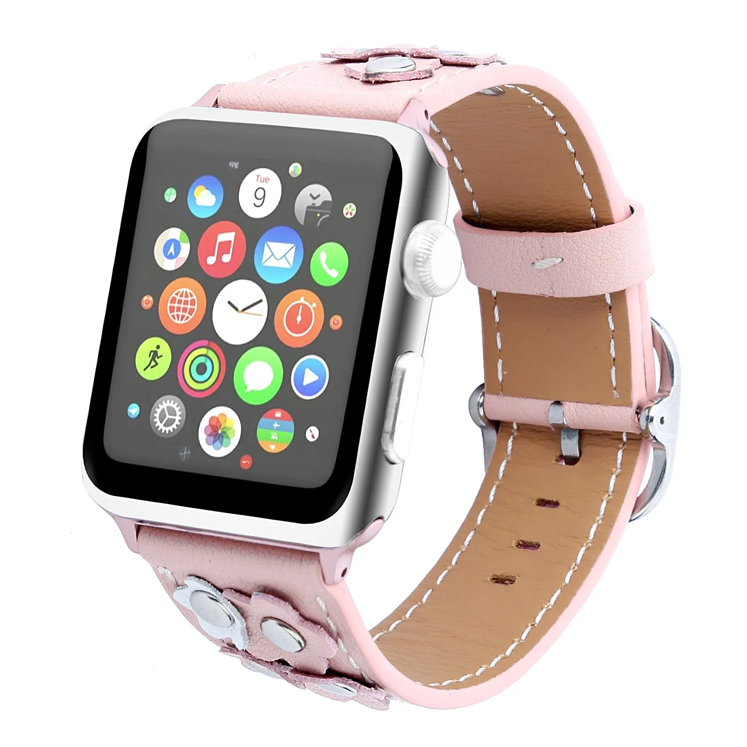 Ремешок из натуральной кожи с заклепками для Apple Watch 38 мм 42 |