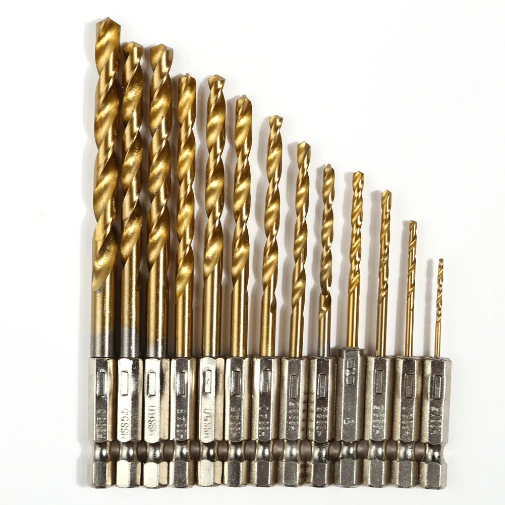 13pcs HSS Cobalt Drill Set Countersink Hex Bit High Speed Steel Shank Quick Change 1.5-6.5mm Power Tools Multi Bits | Инструменты