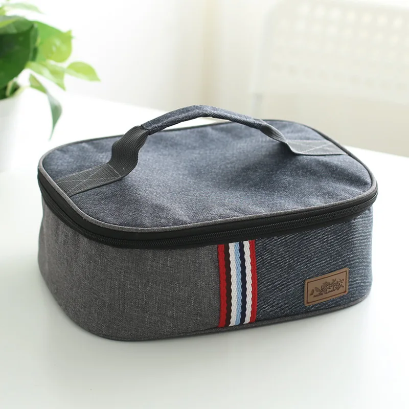 new fashion canvas insulated lunch bag thermal food bag for kids women and men casual cooler thermo picnic bag good quality