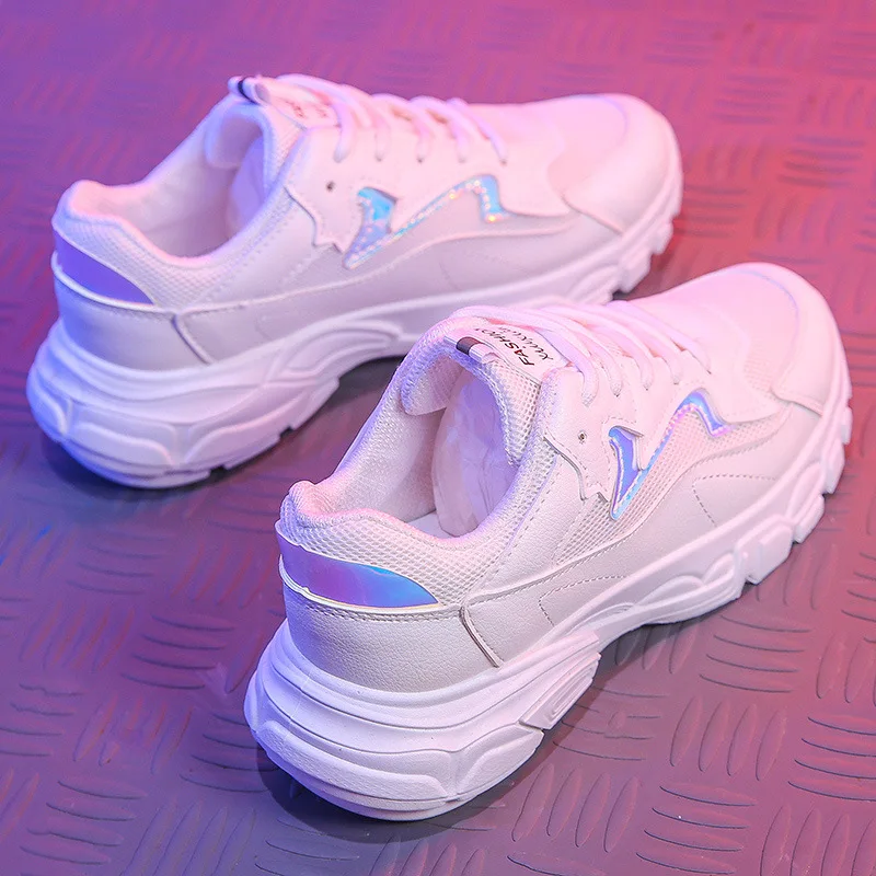 Обновления кроссовки Для женщин сетчатые белые на платформе женская