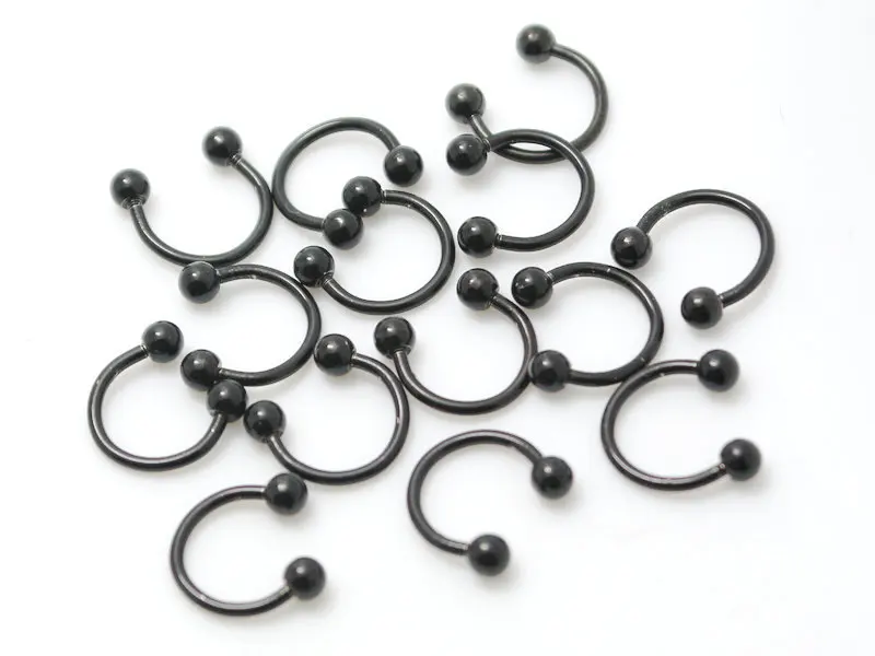 Кольца для пирсинга тела из стали черного цвета 10 шт. | Украшения и аксессуары