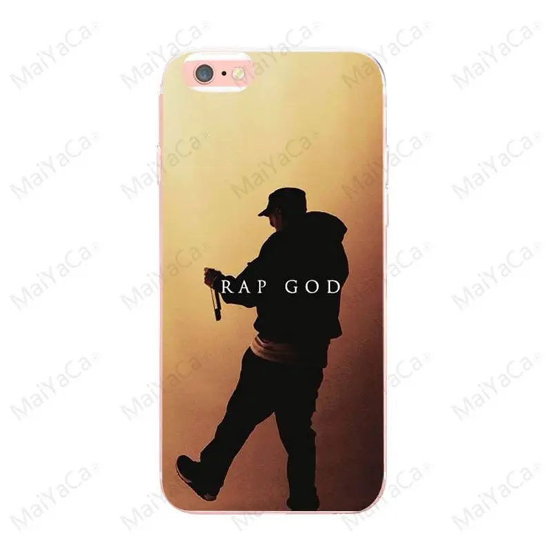 Eminem rap god for iphone X XS XR XSMax coque case TPU Transparent For 5 5s SE 6 6sPlus 7 8plus 12 mini 12proMax | Мобильные