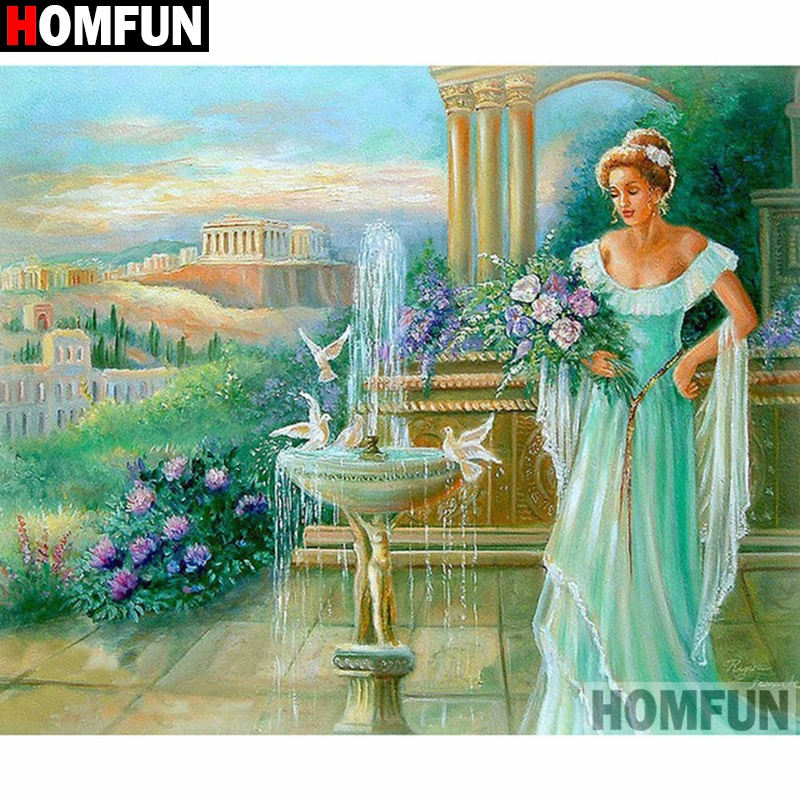 HOMFUN Full Square/Round Drill 5D DIY Diamond Painting &quotBeauty flower&quot Embroidery Cross Stitch Home Decor Gift A16392 |