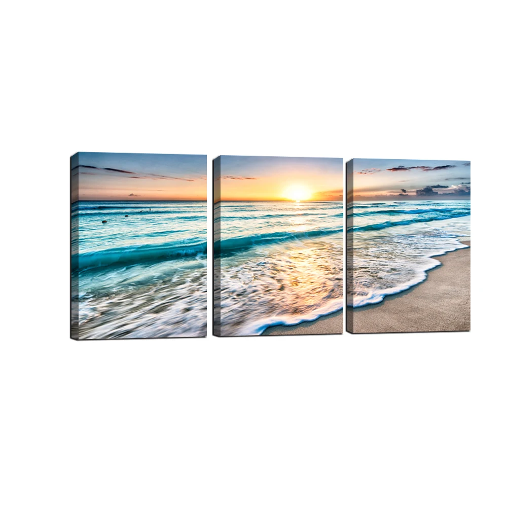Холст печатные изображения HD Wall Art Рамки комплект из 3 предметов морской Картины
