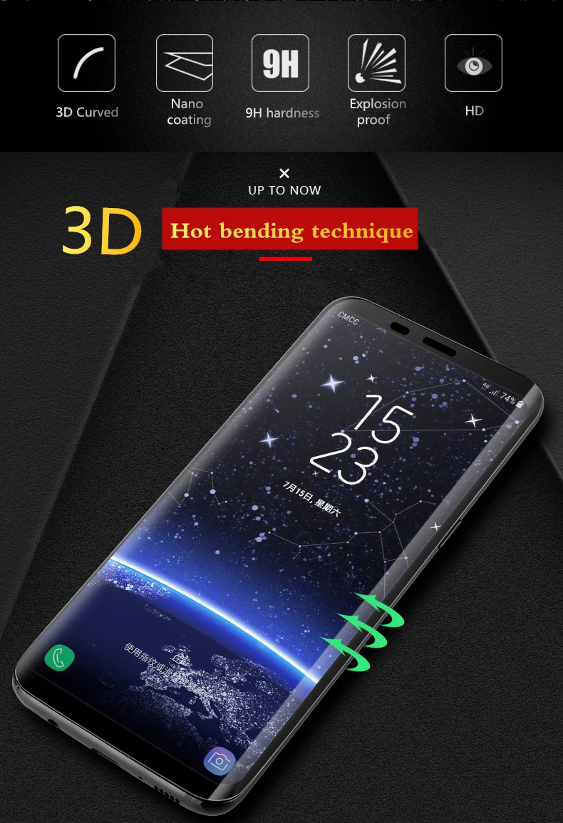 3D изогнутое закаленное стекло для samsung Galaxy S8 S8 Plus 9H полное покрытие стекло Защитная пленка для экрана для samsung S8 S8+ Plus