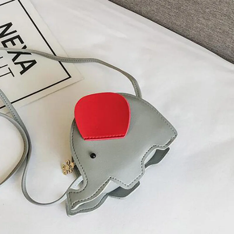 Мультяшная сумка для девочек Сумка с клапаном 3D со слоном из искусственной кожи