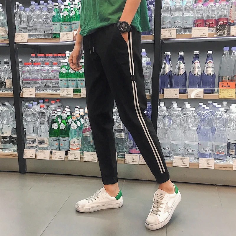 2017 мужские спортивные штаны Осенние Новые поступления тонкий стиль модные