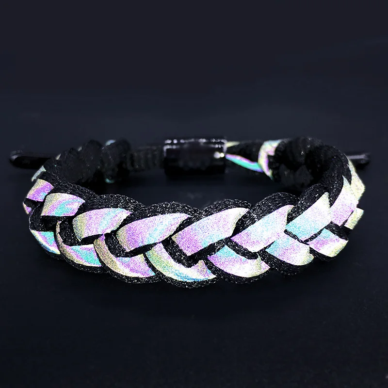 MINCN лев браслет голографическая Радуга светоотражающие шнурки Вязание любящая