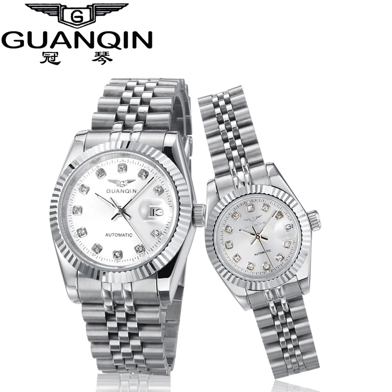 Роскошные парные часы пара Брендовые Часы GUANQIN 2020 мужские и женские механические