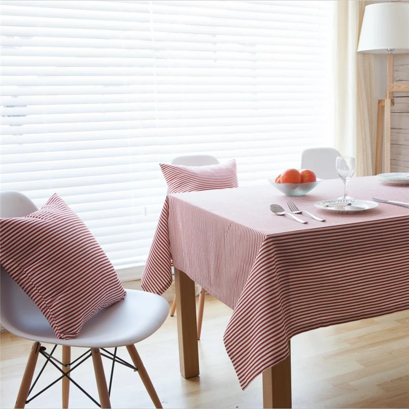 Японские льняные хлопковые скатерти полосатые наволочки Para Mesa прямоугольники