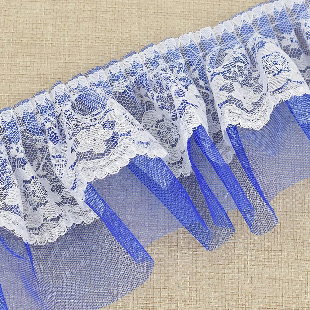 Lychee 1 ярд двойная плиссированная сетка кружевная лента для шитья сделай сам
