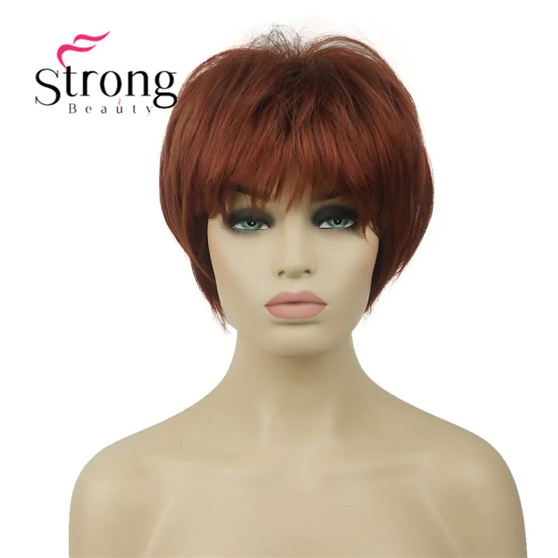 StrongBeauty короткий мягкий слоистый парик Омбре блонд полный синтетический парик