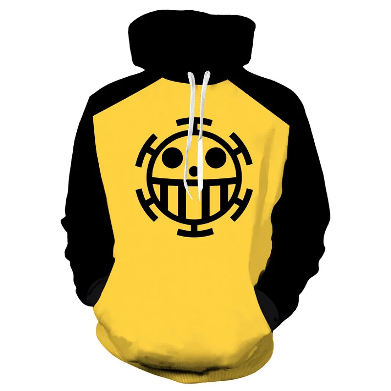 Anime One Piece 3D Hoodie Sweatshirts Trafalgar Law Cosplay Pirates Of Heart Thin Pullover Hoodies Tops Outerwear Coat Outfit