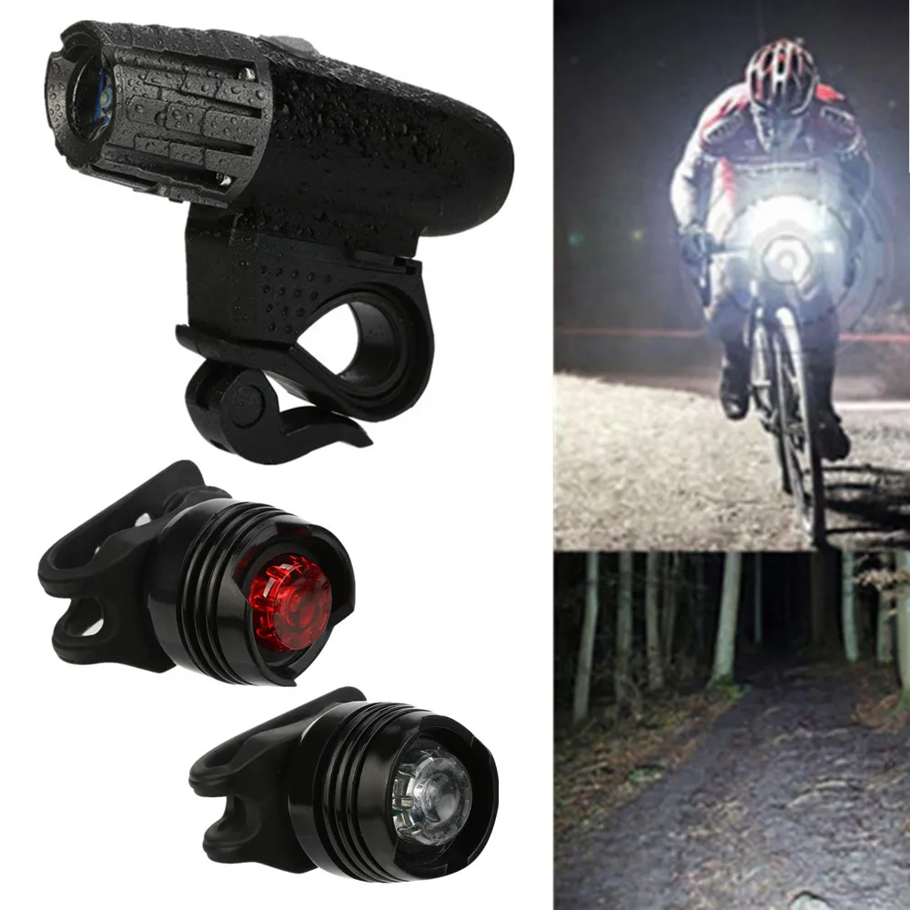 Велосипедный фонарь с зарядкой от USB 1 передняя фара + 2 задних фонаря для езды на