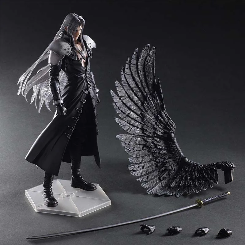 A with box Paly Play Arts Kai Final Fantasy VII 7 Sephiroth ПВХ фигурка Squall Leonhart Gunblade фигурка Коллекционная модель игрушки - Цвет: A with box