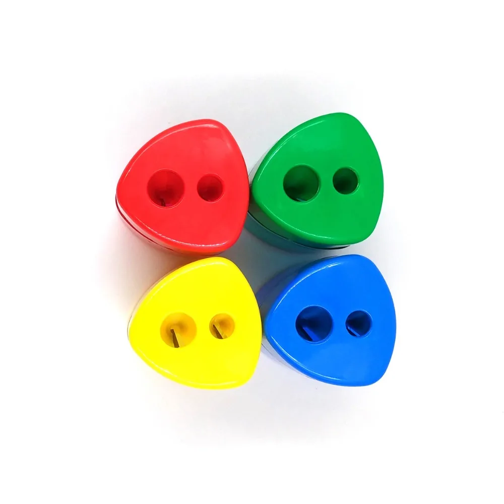 12 шт./лот 4 вида цветов 2 отверстия Многофункциональный точилка для карандашей