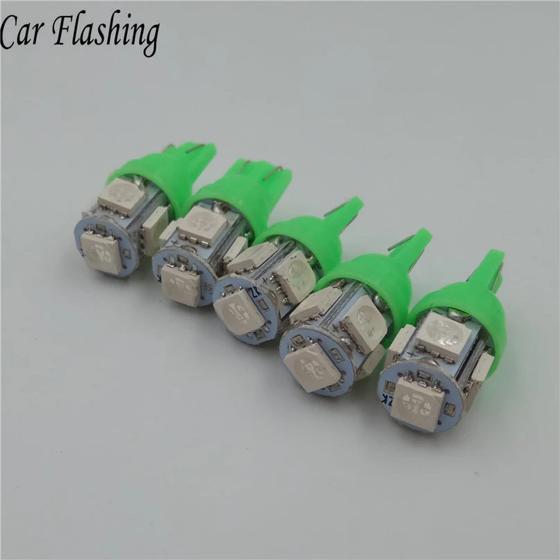 50 шт. Автомобильные светодиодные лампы 12 В T10 5050 194 168 w5w T10|12v car led lamp|led green 12vcar light |