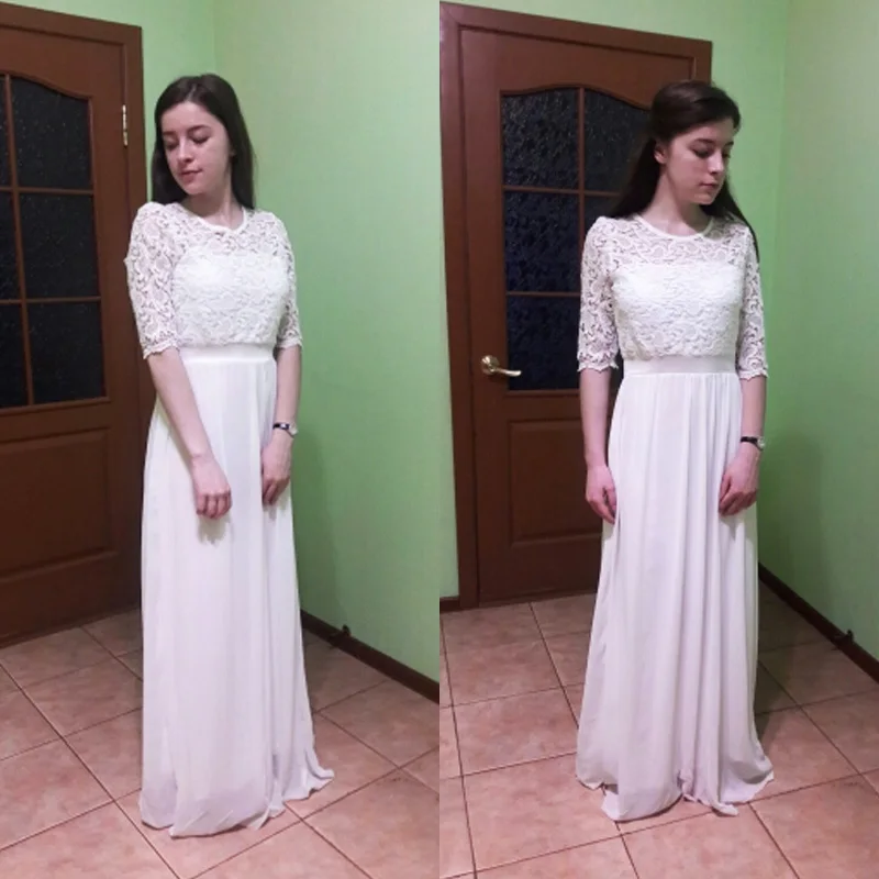 Женское длинное платье SEBOWEL кружевное плиссированное в пол из шифона большого