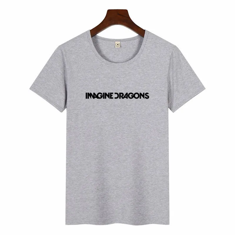 p1413E-grey Summer Female Imagine Dragons Korean Style TShirt O-neck Hipster ShortSleeve Tops Unisex Streetwear Graphic Tees Women Harajuku - Цвет: p1413E-grey