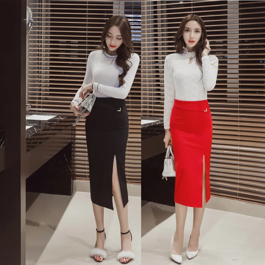 S 5XL женская сексуальная юбка карандаш размера плюс модные ботинки до середины