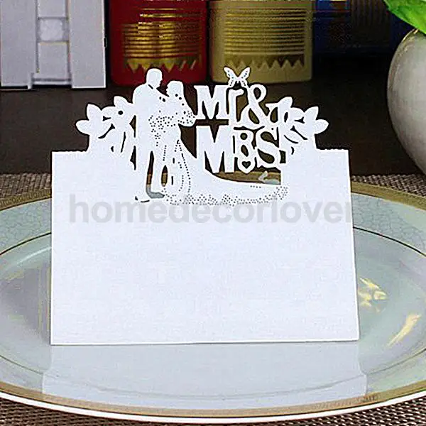 50 шт. свадебные для свадьбы вечерние имя номер место стол открытка обрезание Mr &