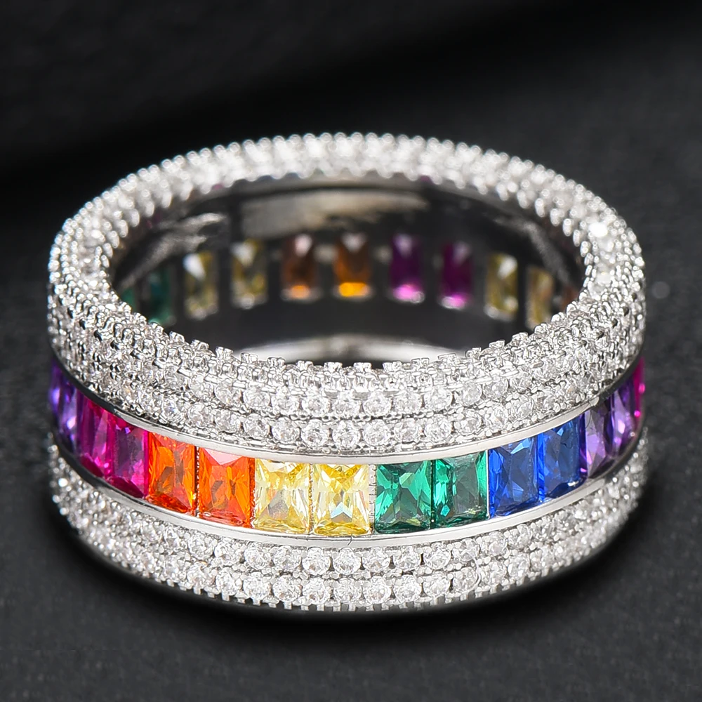 missvikki Handmade Luxury Noble Fashion Trend Wide Ring Romantic Trendy Women Superstar Party Show Bridal Wedding Jewelry | Украшения и