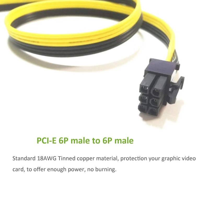 Мини-лучший кабель PCI-E PCIE PCI-Express 6P от Male до 6Pin графическая видеокарта Power Cabo 50 см