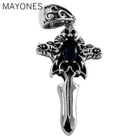 real s925 silver men pendant cross sword shape solid 925 sterling silver pendants necklaces mens jewelry birthday gift