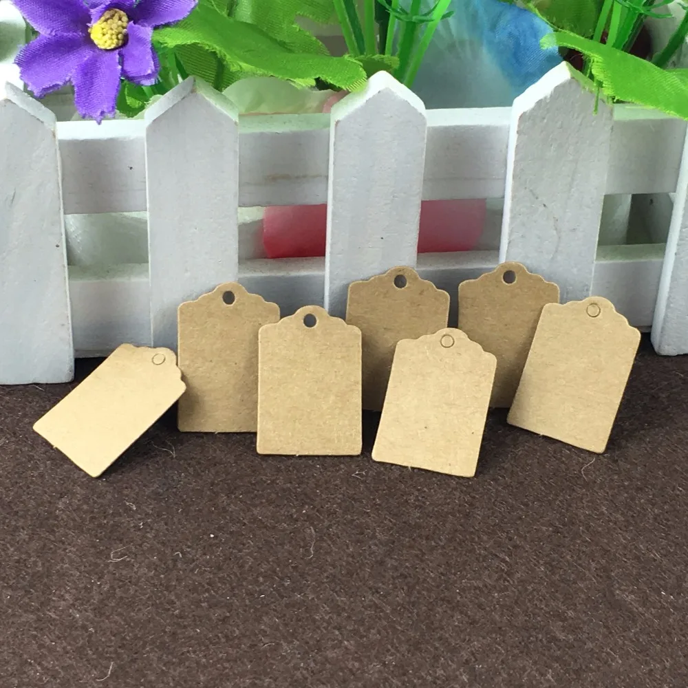 400PCS Kraft Paper 3*2cm Small Hang Tags+400PCS Hemp Strings Jewelry Head Cards Luggage Label DIY Handmade Accept Custom Logo |