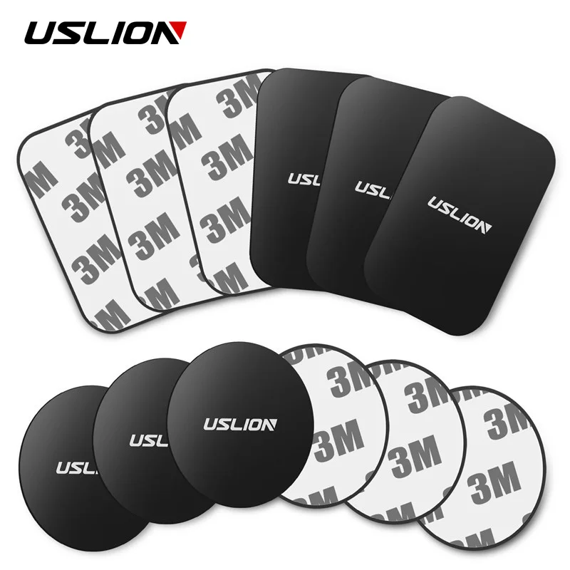 USLION Universal Metal Plate Disk iron Sheet Sticker for Magnet Car Mobile Phone Holder Stand Mount 1pc/2pcs/4pcs/6pcs | Мобильные