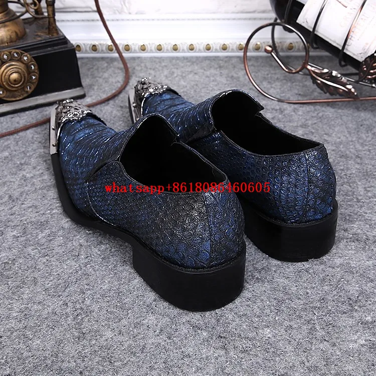 Мужские кожаные туфли с квадратным носком серебристые синие|shoes for|shoes for menshoes men |